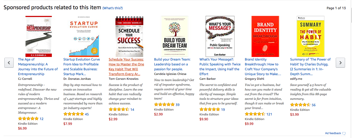Sponsored Product ads are targeted by keyword 