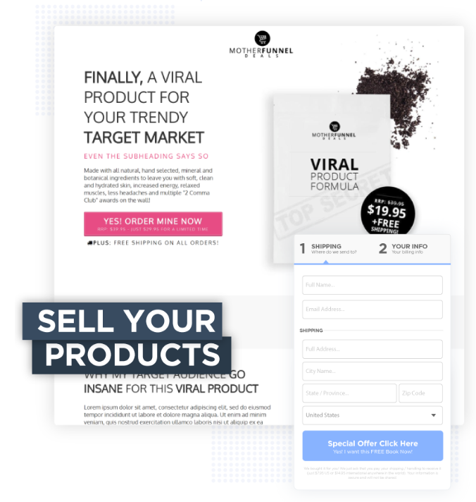 Sell your products with ClickFunnels
