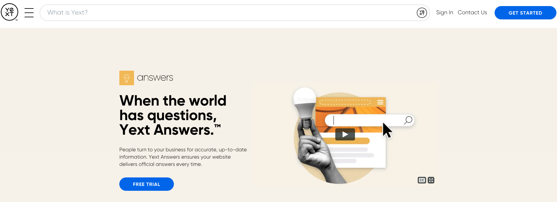 Yext home page