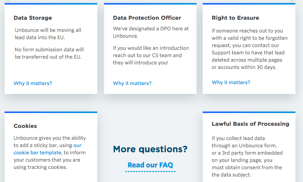 Unbounce review: GDPR compliance