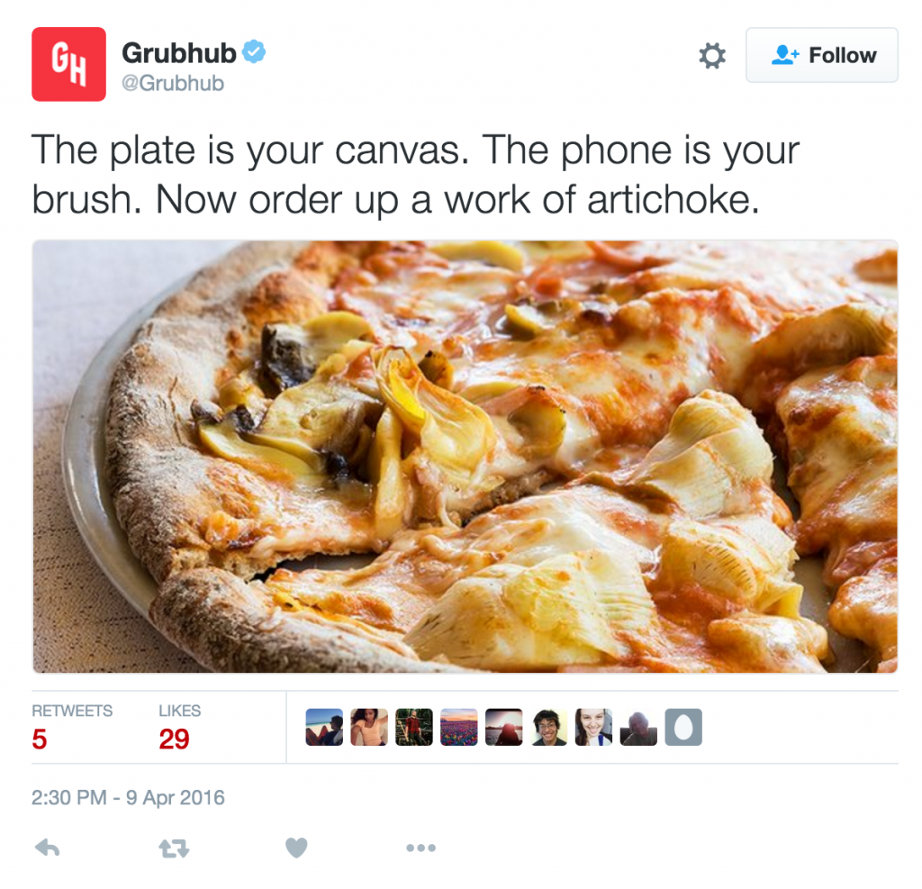 GrubHub tweet