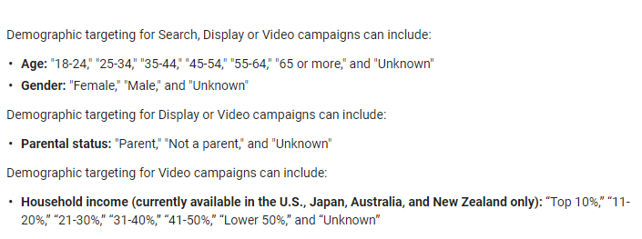 Ad Words Demographics