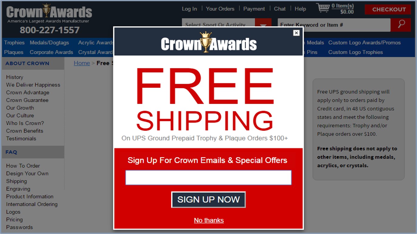 When someone shows an exit intent during the checkout process, display a popup asking for an email address.