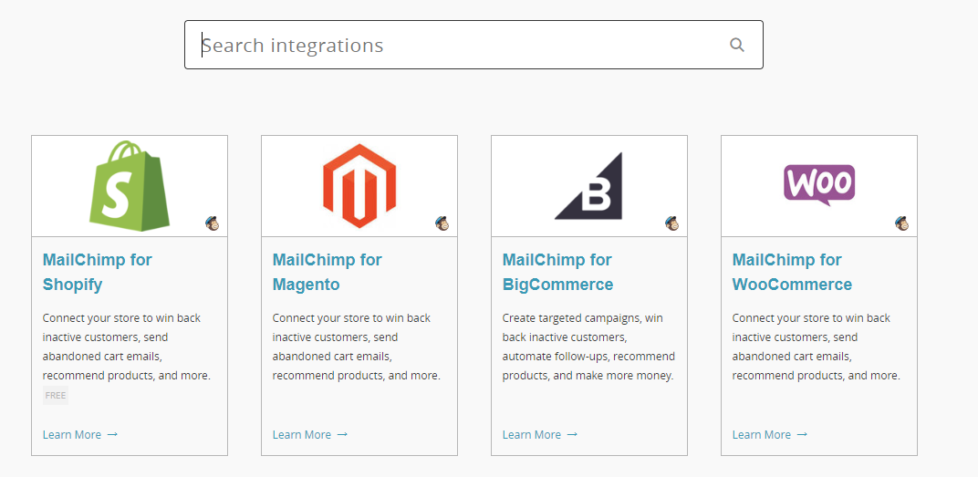 Mailchimp integrations