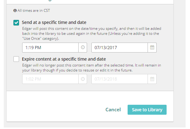 MeetEdgar: Set Your Schedule