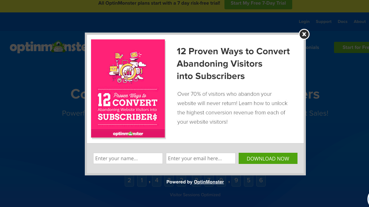 OptinMonster Review: Lightbox pop up