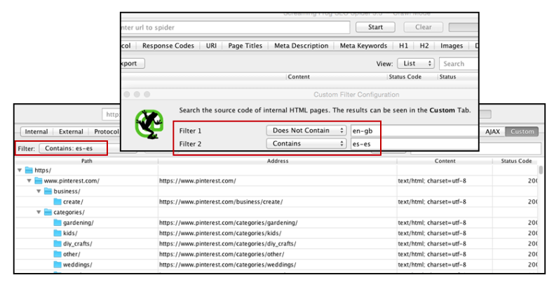 Screaming Frog review: hreflang report. Image courtesy of Search Engine Land