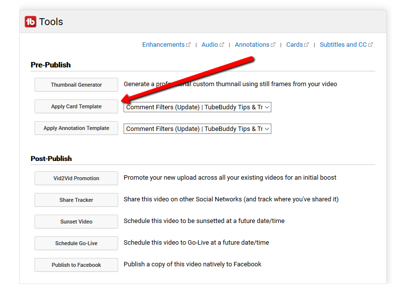 TubeBuddy Review: Card Templates