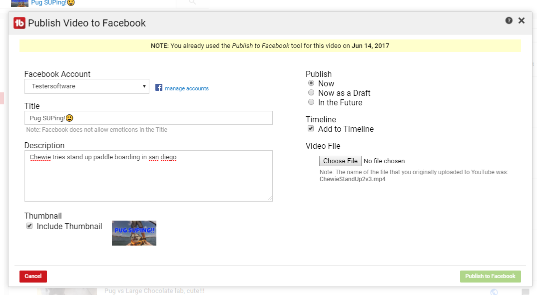 TubeBuddy Review: Publish to Facebook