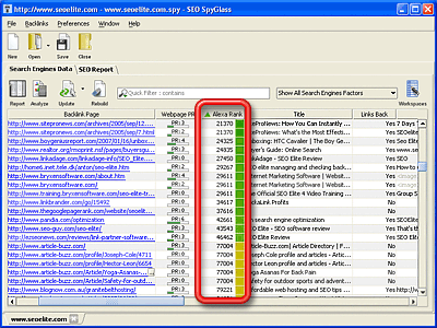 SEO Spyglass review: see the traffic for each backlink
