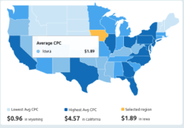Google Trends map for demographic data