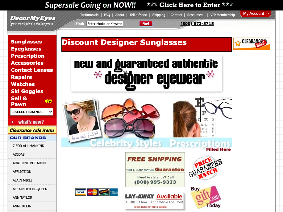 Decormyeyes website homepage