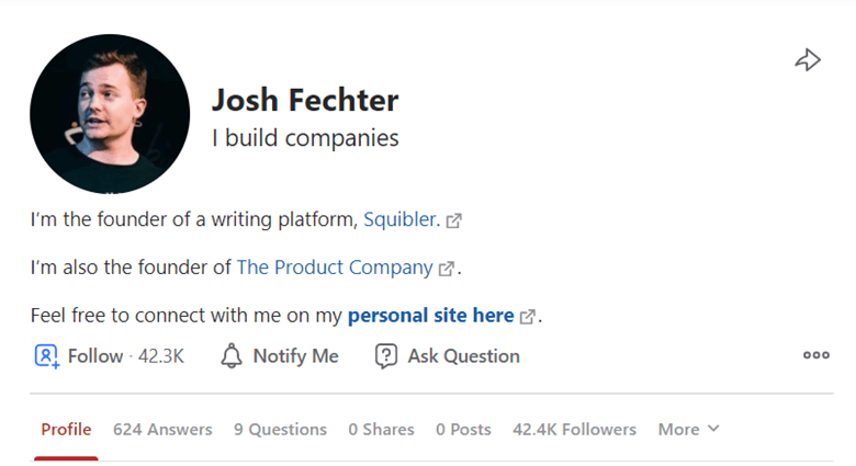 Josh Fetcher is practically famous on Quora