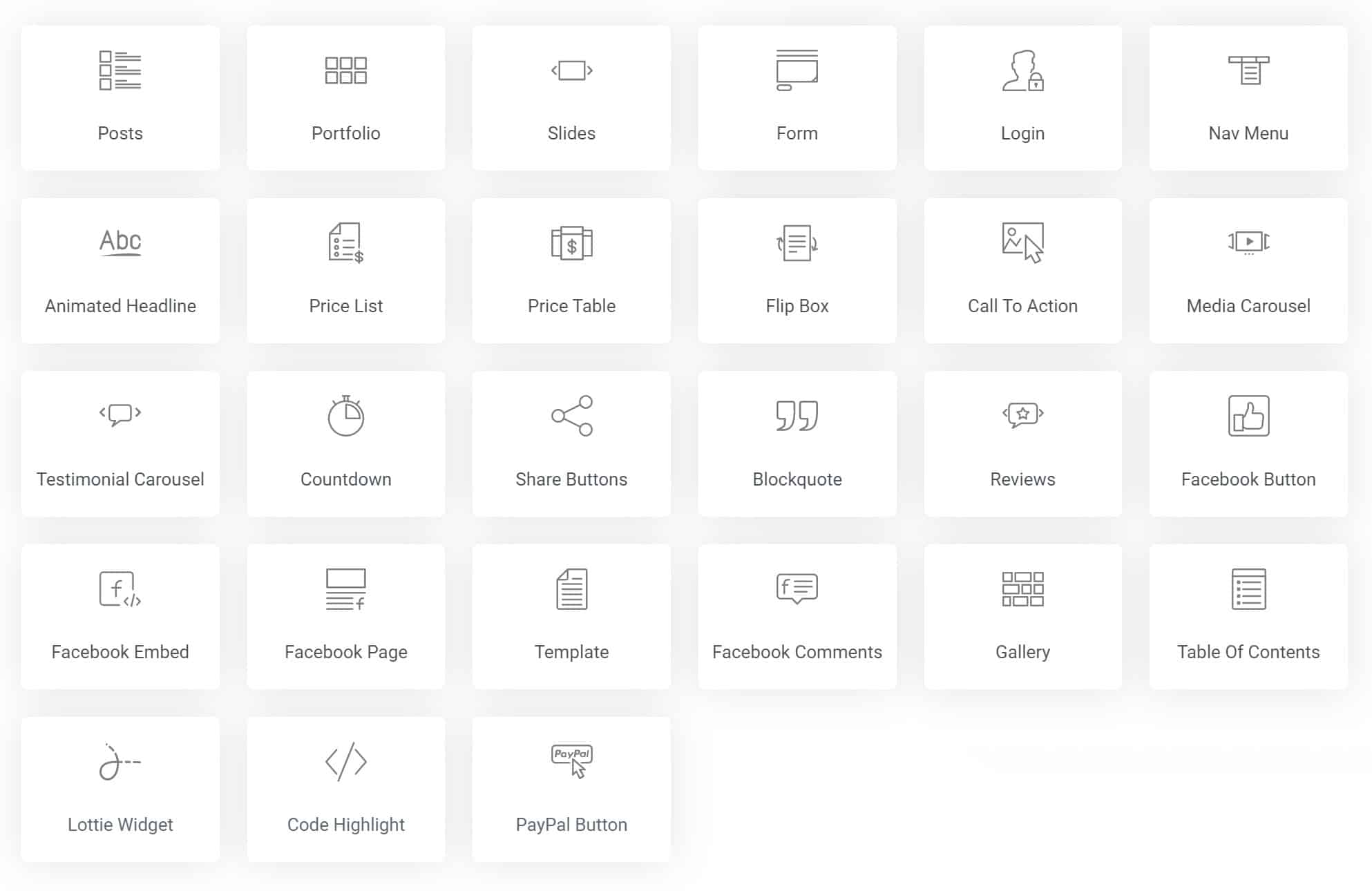 Elementor Pro Widgets