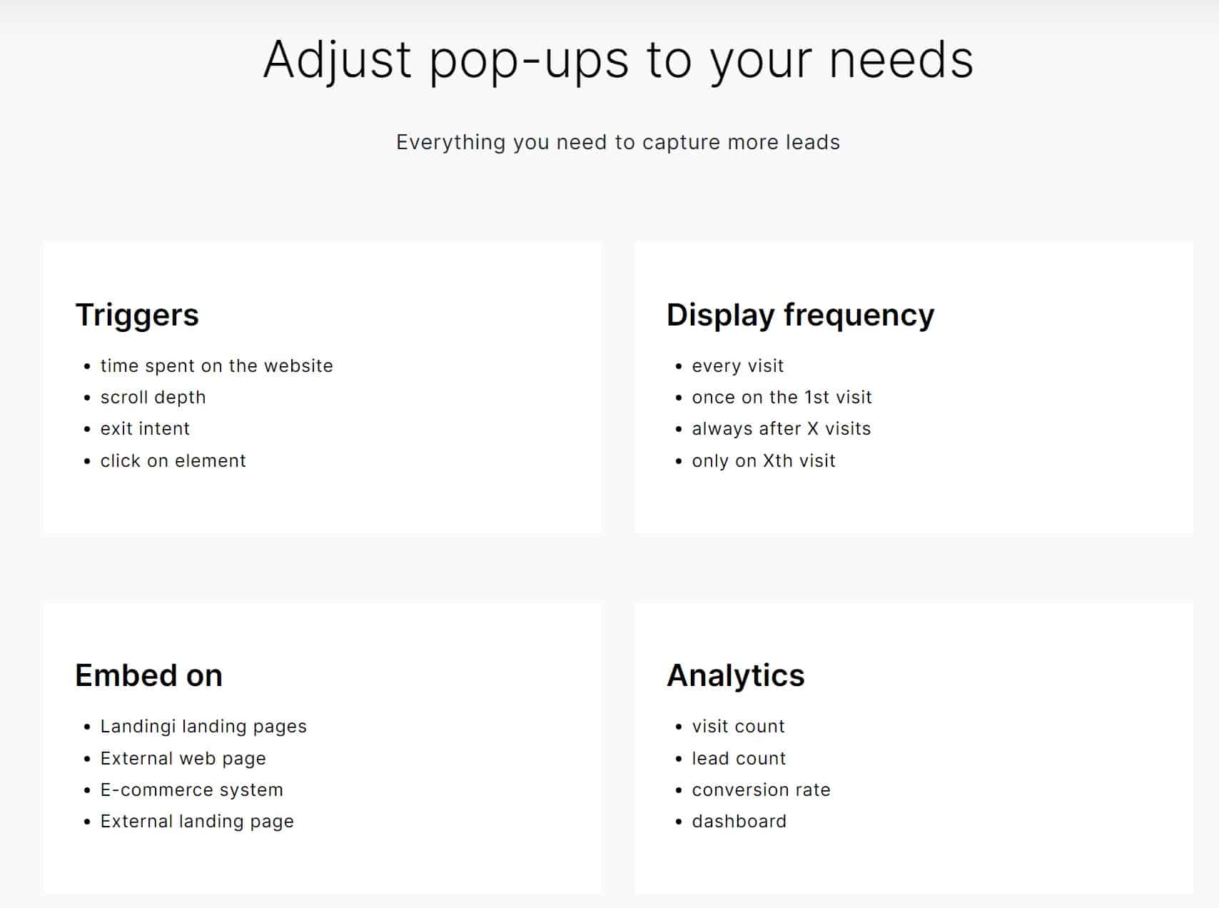 Landingi Review: Popup Builder Adjustments
