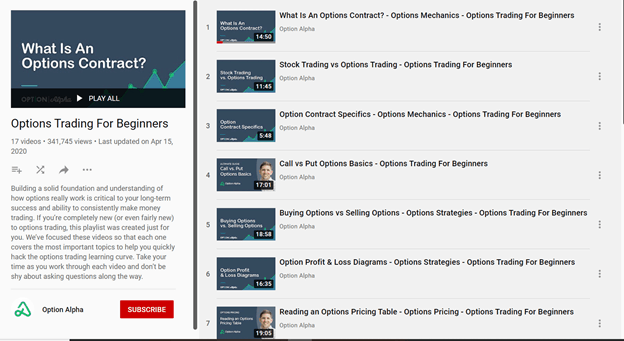 Option Alpha Playlist About Options Trading for Beginners