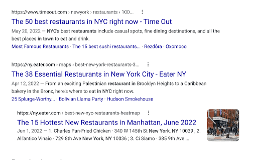 Example of Top-Ranking Organic Results